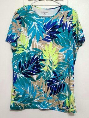 Tropical Leaf Print Top